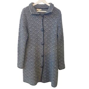 Cocogio made in Italy large wool blend full button up jacket black